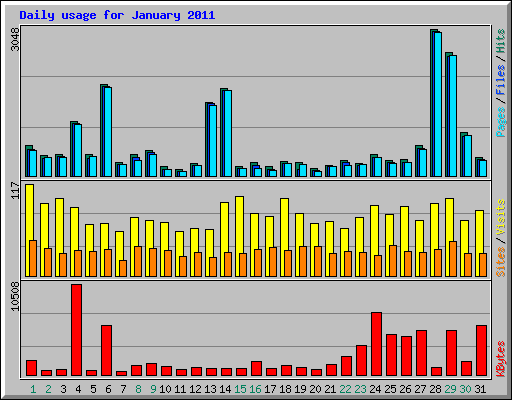 Daily usage for January 2011