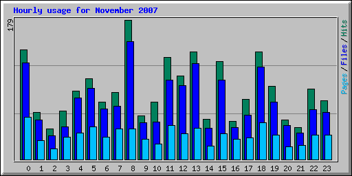 Hourly usage for November 2007