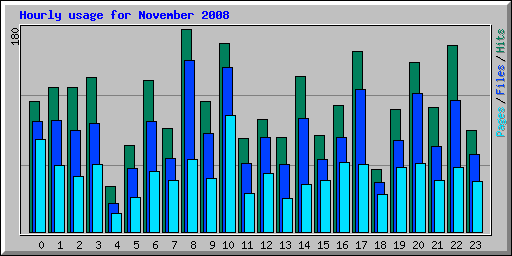 Hourly usage for November 2008