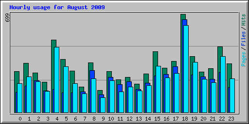 Hourly usage for August 2009