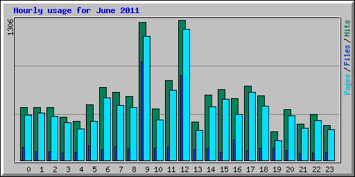 Hourly usage for June 2011