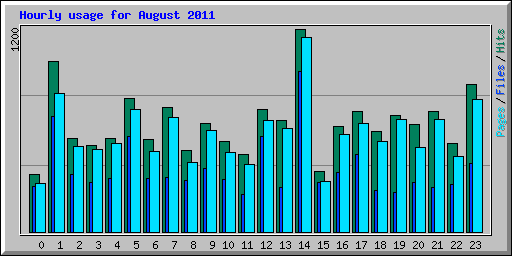 Hourly usage for August 2011