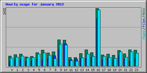 Hourly usage for January 2012