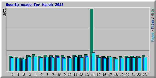 Hourly usage for March 2013