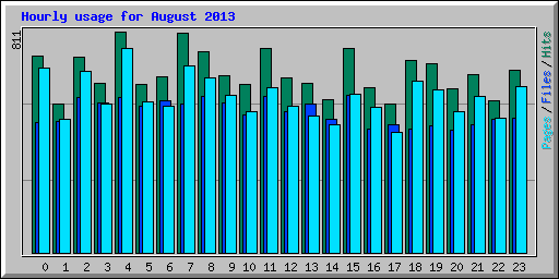 Hourly usage for August 2013