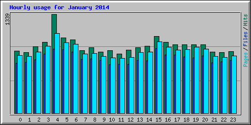 Hourly usage for January 2014