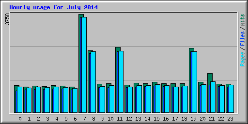 Hourly usage for July 2014