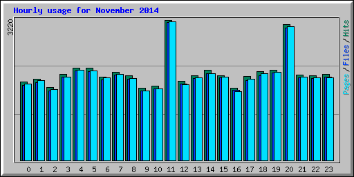 Hourly usage for November 2014