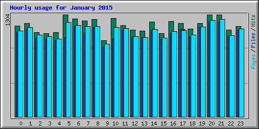 Hourly usage for January 2015