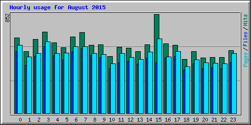 Hourly usage for August 2015