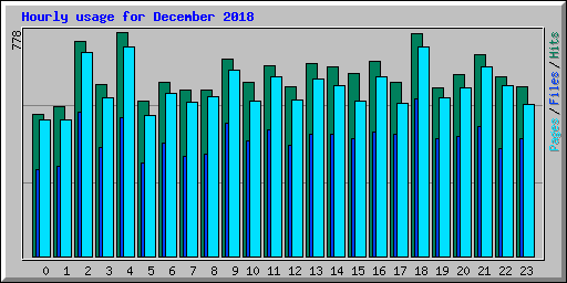Hourly usage for December 2018