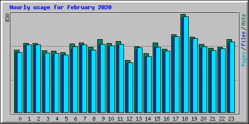 Hourly usage for February 2020
