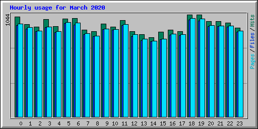 Hourly usage for March 2020