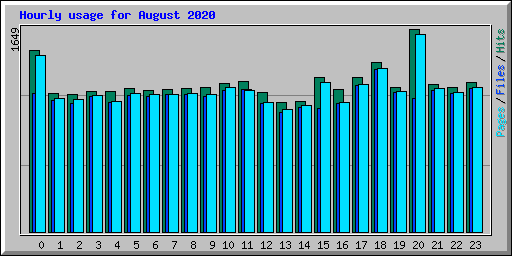 Hourly usage for August 2020