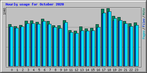 Hourly usage for October 2020