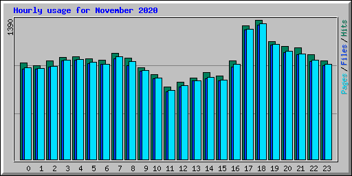 Hourly usage for November 2020