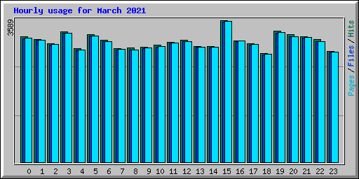 Hourly usage for March 2021